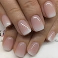 thumbnail image 1 of Press On Nails WAFOLOZE Short Square de color rosa claro a blanco, 1 of 7