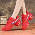 thumbnail image 2 of Zapatillas de baile informales para mujer, zapatos de baile de Jazz para mujer, zapatos deportivos modernos transpirables de malla negra y roja, zapatos de Hip Hop para niñas, 2 of 5