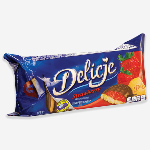Delicje Strawberry Cookie (147g/5.18 Oz.) Kraft (Strawberry Jaffa Cake Style