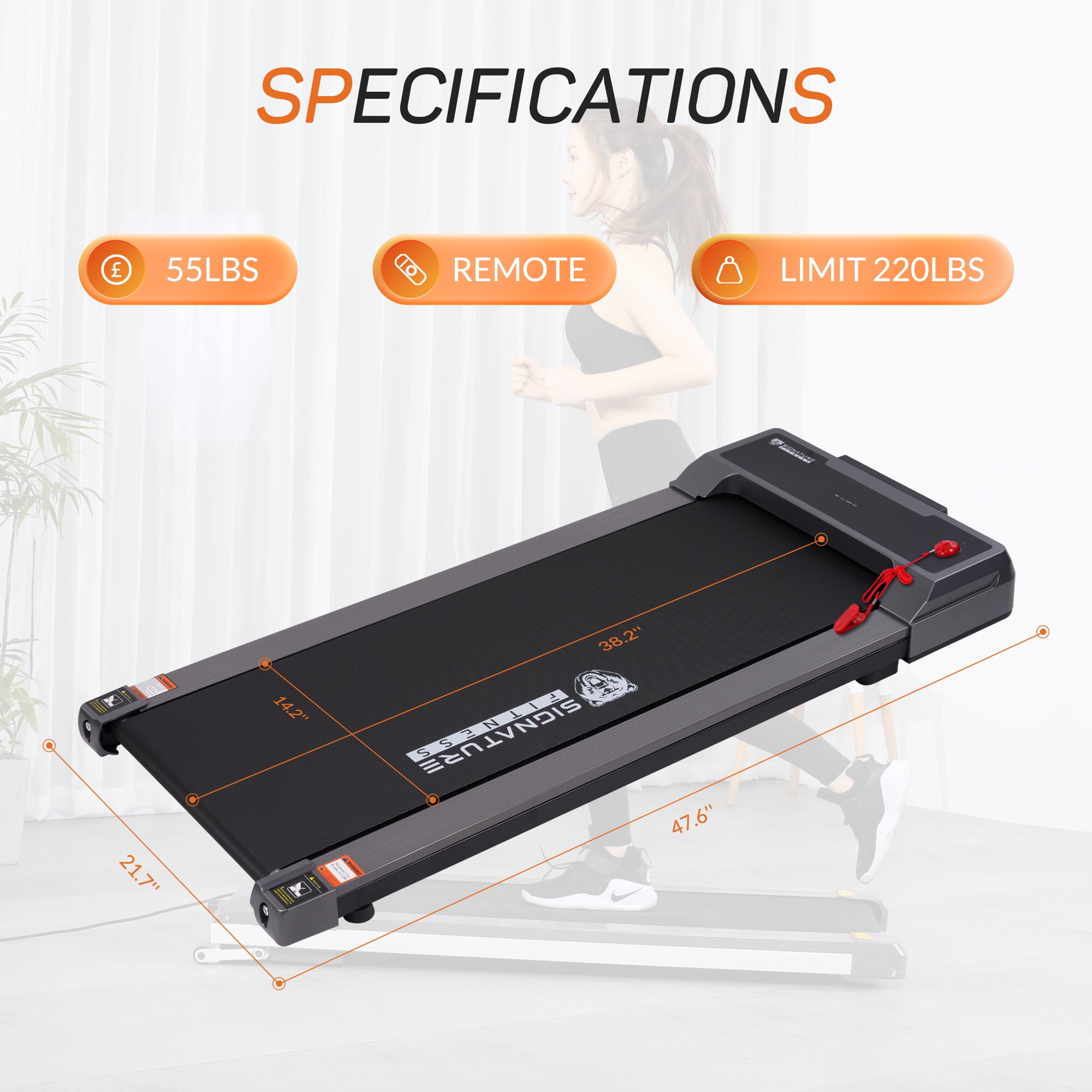 BalanceFrom SlimFold Dual-Mode Walking Pad, Compact Under-Desk Electric Treadmill with Remote Control & Transport Wheels, Quiet Space-Saving Walker for Home Office Walking or Light Jogging
