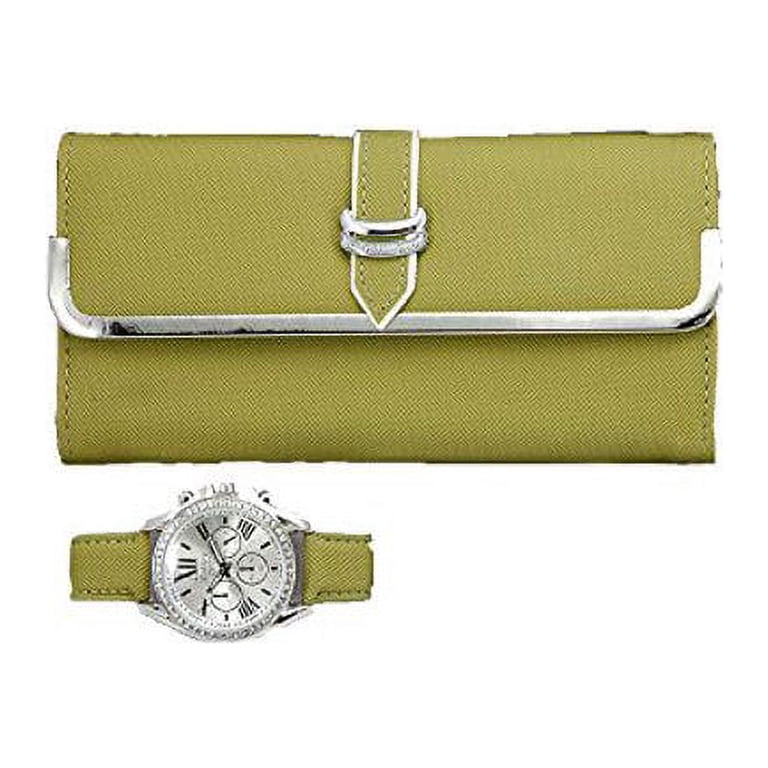 Green Wallet & Matching Watch Set 10-Slot Green Watch Box with Modular Storage & Accessory  main image 3