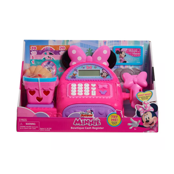 Disney Junior Minnie Bowtique Cash Register Toy, Play Cash Register with Sounds