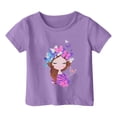 thumbnail image 1 of TZEWGL Chemise Décontractée pour Enfants Imprimé Graphique Col Rond Manches Courtes Ample Taille 4-5T, 1 of 4