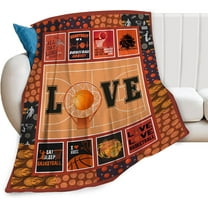 Basketball Blanket Soft Warm Basketball Throw Blankets Gifts for Girls Boys Men Cozy Fluffy Basketball Stuff Lightweight Fleece Flannel Gift Blankets for Kids Adults 60"X50"