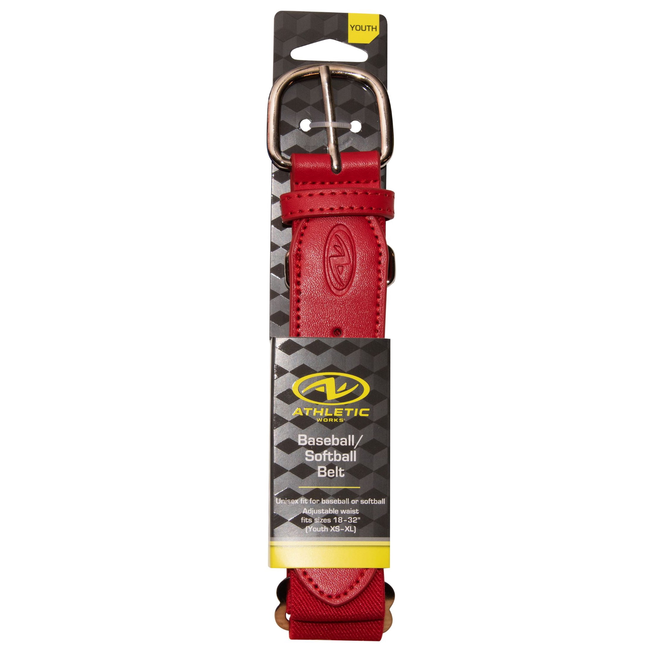 (12 pack) Athletic Works Youth Adjustable Baseball/Softball Belt, Red