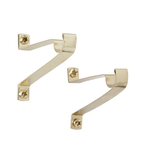 Kenney 2" Brass Café Curtain Rod Bracket, 2 Count