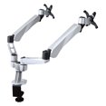 thumbnail image 1 of Dual Monitor Desk Stand for (2) 10” to 24” Monitors, Height Adjustable Articulating Arms with Rotating VESA Compatible Brackets, Desk Clamp, Aluminum (Silver) (CS2C2A2A), 1 of 1