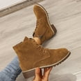 thumbnail image 5 of JUSLIO Women Boots,Lace Up Solid Color Round Toe Fashion Martin Boots Casual Dress Boots Winter Fall Mid Heel Boots, 5 of 5