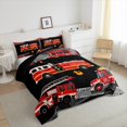 thumbnail image 3 of jejeloiu Firefighting Truck Full Size Comforter Sets,Emergency Rescue Vehicle Bedding Comforter Set,Red Black Bedding Sets For Boys Girl,Microfiber Bedroom Decor Reversible,3pcs, 3 of 8