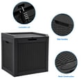 thumbnail image 5 of Dextrus 32 Gallon Deck Box, Indoor Outdoor Storage Box for Patio Furniture, Pool Accessories, Garden Tools, Sports Equipment, Waterproof Resin Rattan with Lockable Lid and Side Handles (Black), 5 of 5