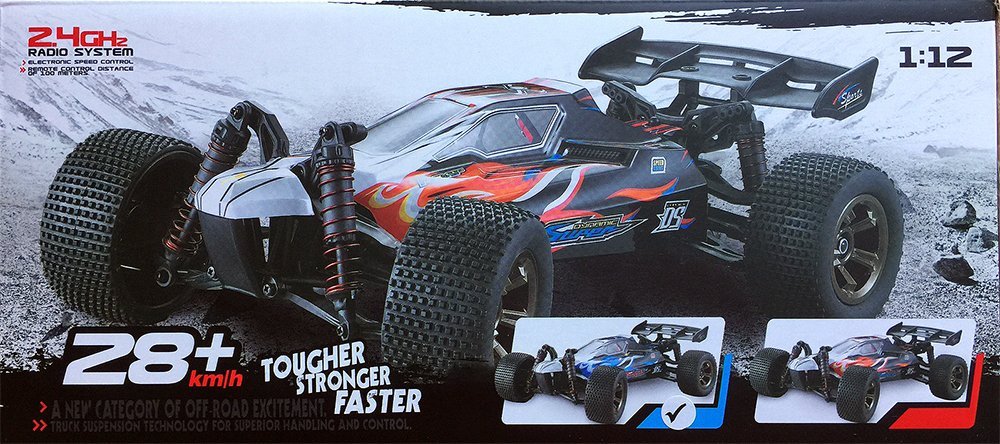 FMTStore 1/12 Scale Offroad High Speed Radio Remote Controlled Off-Road Buggy RC 2.4Ghz 2WD 20Mph+ Car Truck Buggy Crawler R/C (Color May Vary)
