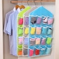 thumbnail image 2 of [Big Clear!]Large Pockets Door Wall Hanging Socks Cosmetic Underwear Shoe Hanger Storage Bag Closet Organizer Bag, 2 of 6