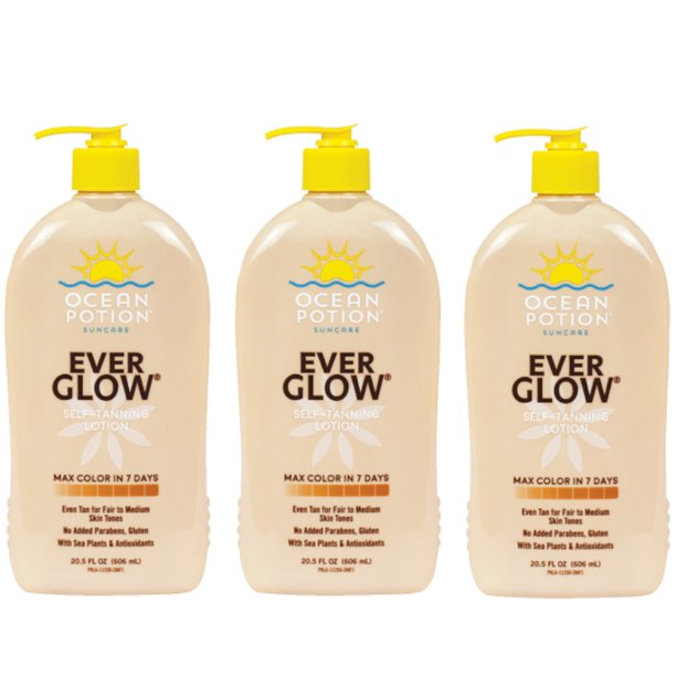 3 Pack Ocean Potion Skincare Ever Glow Daily Moisturizer Lotion 20.5 fl