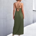 thumbnail image 4 of New Summer Plus Size Dresses for Women 2024 Fashion Sexy V-neck Backless Suspender Dress Beach Skirt, 4 of 8