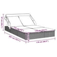 thumbnail image 4 of vidaXL 2-Person Sunbed with Foldable Roof Grey 213x118x97 cm Poly Rattan, 4 of 5