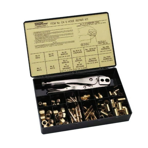 Western Enterprises Hose Repair Kits, Full color label & description chart; Fittings; Crimping Tool