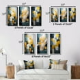 thumbnail image 4 of Designart "Unexpected Joy Teal and Yellow Abstract II" Abstract Painting Framed Wall Art Set Of 3 - Blue Modern Frame Gallery Wall Set For Home Decor, 4 of 6