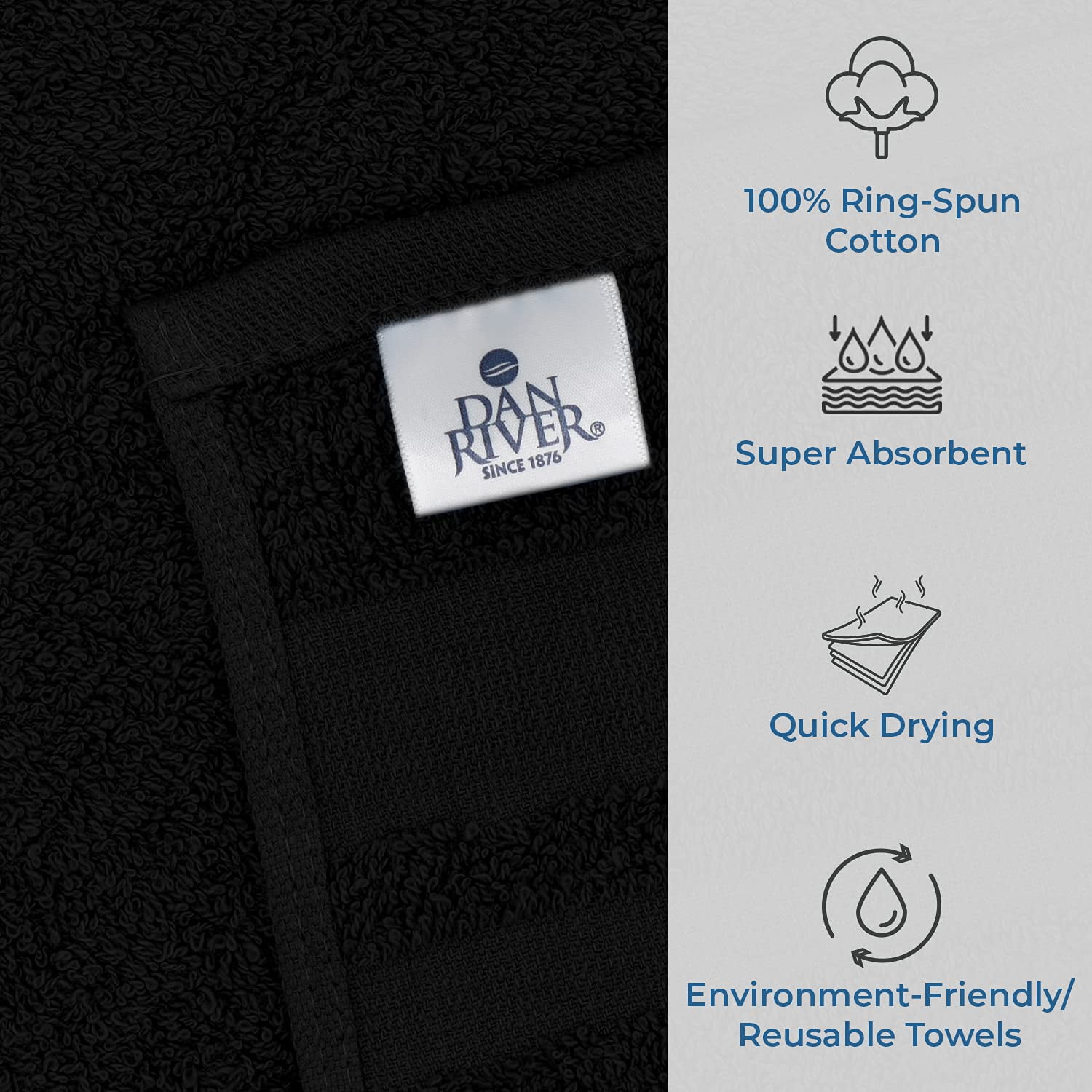 Dan River Soft Multi-Purpose Salon Towels, 100% Cotton, Pack of 24, White, 16x26 Inches