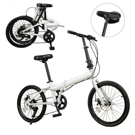 20" Folding Bike with 7 Speed Gears and Disc Brakes for Easy Commuting