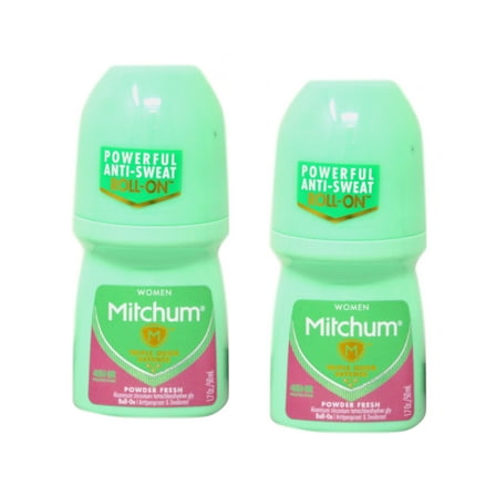 Women Mitchum Triple Odor Defense Antiperspirant/Deodorant Roll-On, Powder Fresh Scent 1.7 Oz. - Pack of 2