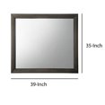 thumbnail image 5 of Benzara BM205576 Miroir en Bois de Style Transition avec Forme Rectangulaire&44; Gris & Argent, 5 of 5