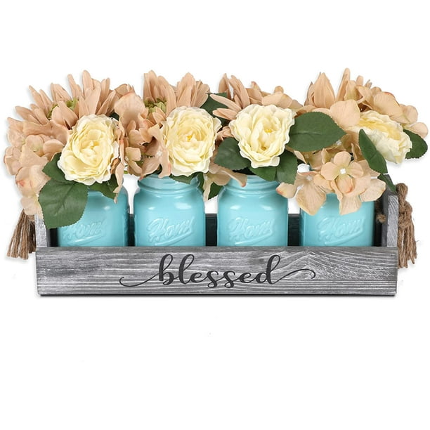 Mason Jar Table Centerpieces for Dining Room Coffee Table Decor