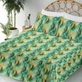 thumbnail image 3 of Ambesonne Nature Fitted & Flat Sheet with Sham 3 Pcs Set, Vintage Forest Landscape Art, Twin, Pistachio Green Off White, 3 of 5