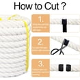 thumbnail image 3 of 1 Inch x 50 Feet Twisted Cotton Rope 4-Strands Natural Soft White Cotton Rope for Crafts, Swing, Sports, DIY, Home Decor, 3 of 7