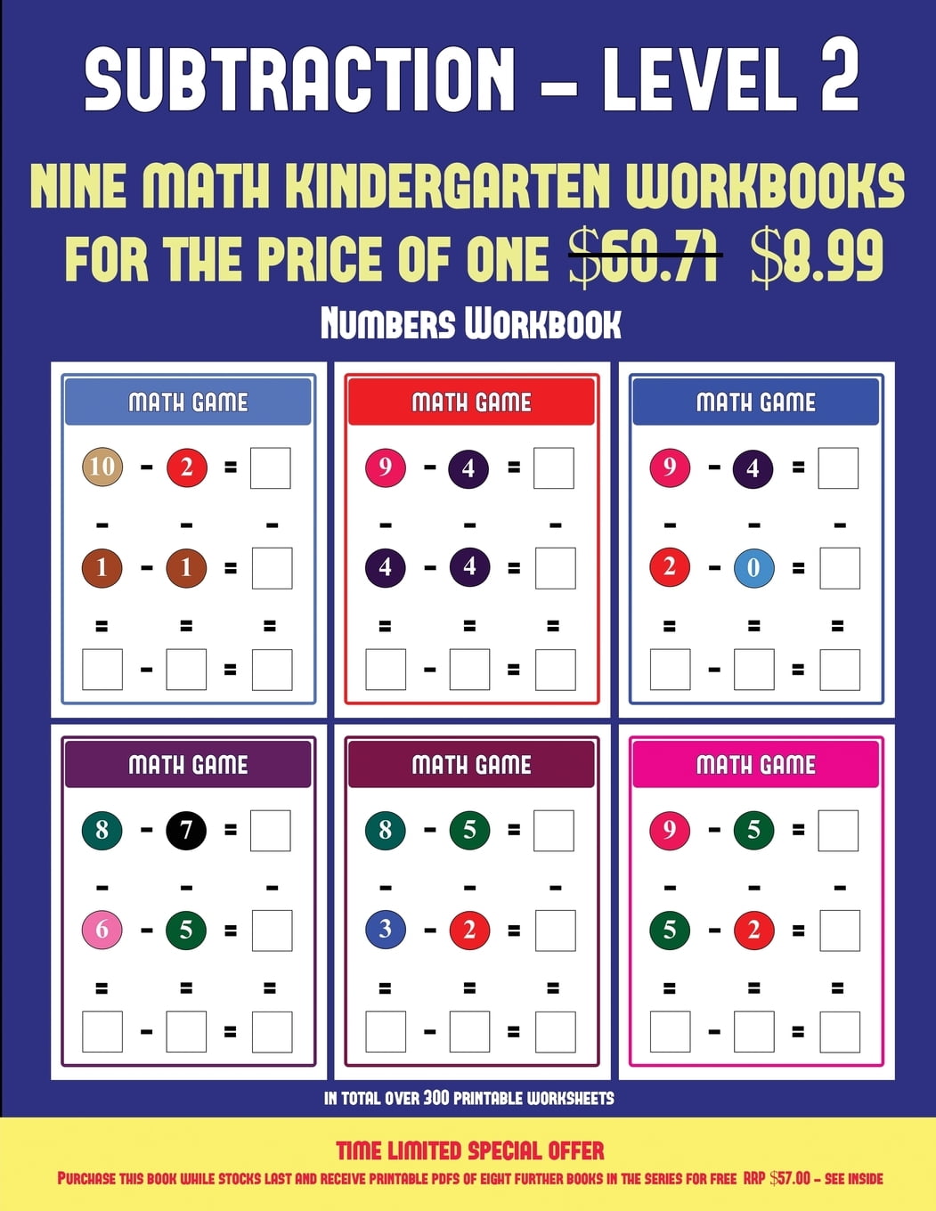 Numbers Workbook (Kindergarten Subtraction/Taking Away Level 2) : 30