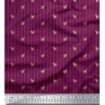 thumbnail image 1 of Soimoi Modal Satin Fabric Leaves,Flower Bud & Stripe Printed Fabric 1 Yard 42 Inch Wide, 1 of 3