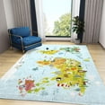 thumbnail image 2 of Color Map Area Rug, Soft World Map Print Rugs, Children Educational Soft Fluffy Large Carpet for Boy Girl Bedroom Living Room Office Classroom Decor Floor Mats 3x5ft, 2 of 6
