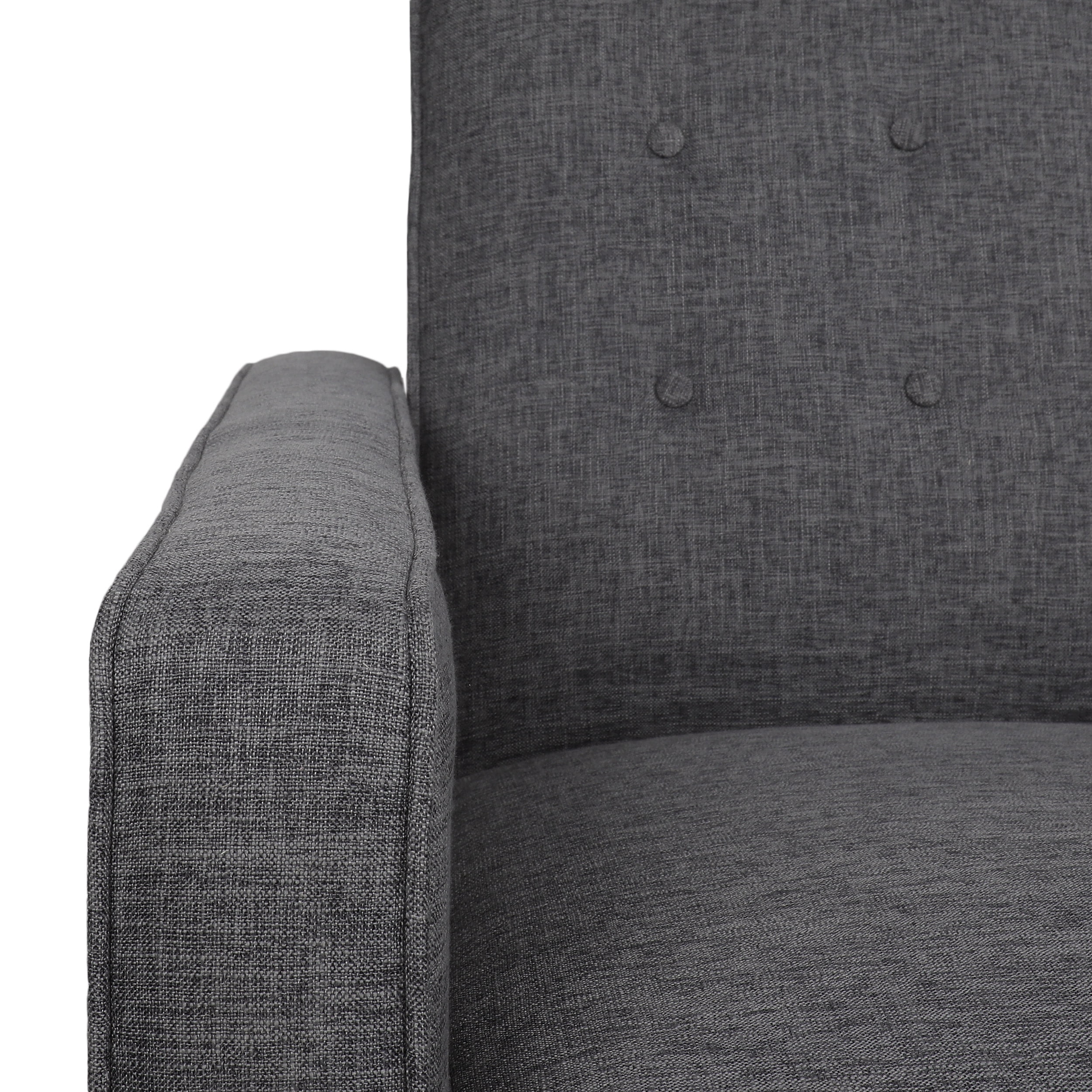 Noble House Craigue Fabric Tufted Loveseat Pushback Recliner, Gray