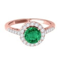 thumbnail image 2 of Mauli Jewels Engagement Rings for Women 1.20 Carat Halo Emerald And Diamond Engagement Ring 4 Prong-Setting 14k Rose Gold, 2 of 6