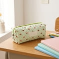 thumbnail image 2 of Small Quilted Makeup Bag, Zipper Cosmetic Pouch | Purse Storage Holds Makeup Beauty Essentials,Travel Items Green, 2 of 6