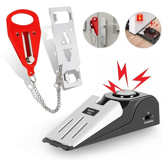 Portable Door Lock & Door Stop Alarm Home Door ​Security Device for Travel Hotel Unbranded