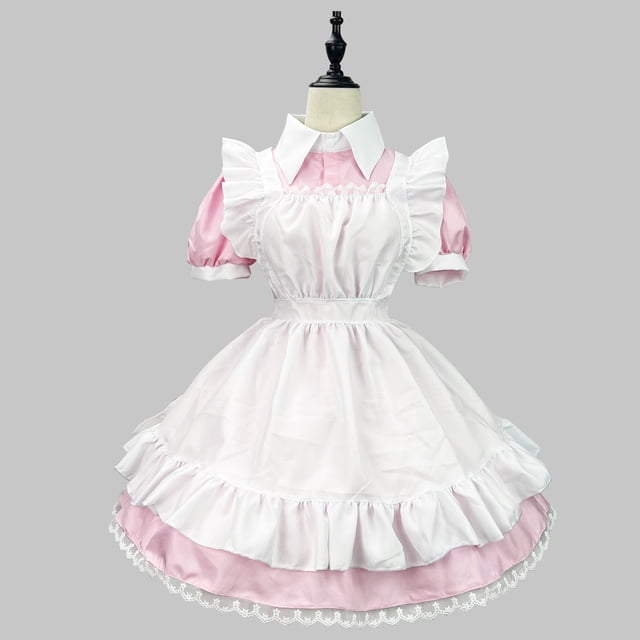 Gspmoly Robes Décontractées pour Femmes, Tablier de Lingerie Aguichant pour Femmes Tenue de Soubrette Cosplay Robe Bandage à Nœud Uniforme de Tentation sous-Vêtements Vêtements de Nuit sous-Robe Ensemble Robes de Soirée pour Femmes Offres Hebdomadaires