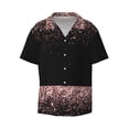 thumbnail image 3 of Balery Rose Gold Glitter1 Men's Casual Button Down Shirt Short Sleeve Textured Summer Cuban Beach Shirts-Large, 3 of 7