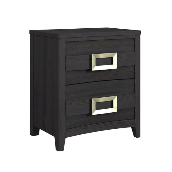 Chett 2-Drawer Nightstand with USB in Black