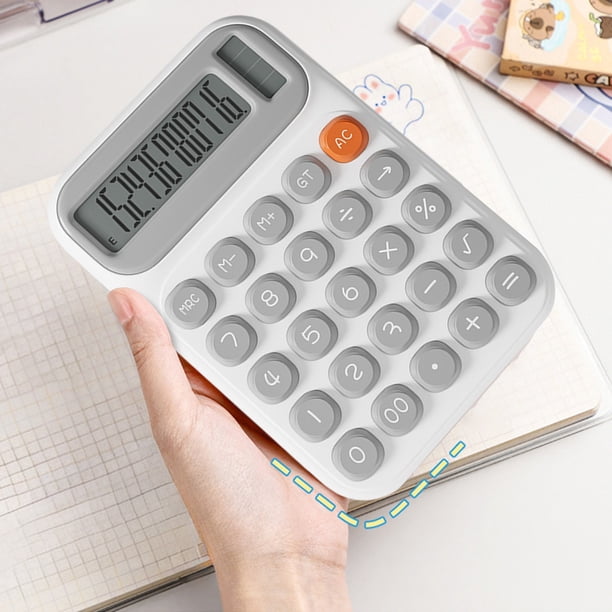 Calculadora Solar Portátil de Doble Potencia Yxj250721002 Azul Claro Beige Blanco Naranja Botones Grandes Funciones Básicas Avanzadas para Estudiantes Finanzas Uso En Oficina Compacta Ligera