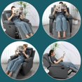 thumbnail image 6 of 3-in-1 Recliner Seat Cushion with Lumbar Support Pillow & Footrest, Multi-Functional Adjustable Height 2" to 6" for You to Choose, Non-Slip Foam Chair Cushion for Elderly, Light Grey, 6 of 7