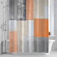 thumbnail image 3 of Orange Gery Plaid Shower Curtain for Bathroom Decor, Abstract Style Geometric Modern Color Block Waterproof Fabric Shower Curtain, 60"x72" Set with 12 Hooks, 3 of 9