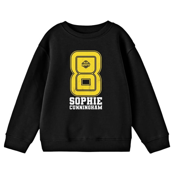 WNBPA Sophie Cunningham Youth Girl Black Crew Neck Sweatshirt-Medium