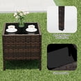 thumbnail image 4 of Emorefun 3 Piece Patio Conversation Sets, Outdoor Patio Bistro Sets with Coffee Table for Garden, Yard, Balcony, Brown/Beige, 4 of 7