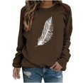 thumbnail image 2 of Lindbes Hauts pour Femmes Mode Manches Longues Chemises Décontractées Imprimées Chandail à Col Rond Chandail Tunique Ample Hauts (Offert en Grande Taille) jusqu'à 65 % de Rabais, 2 of 7