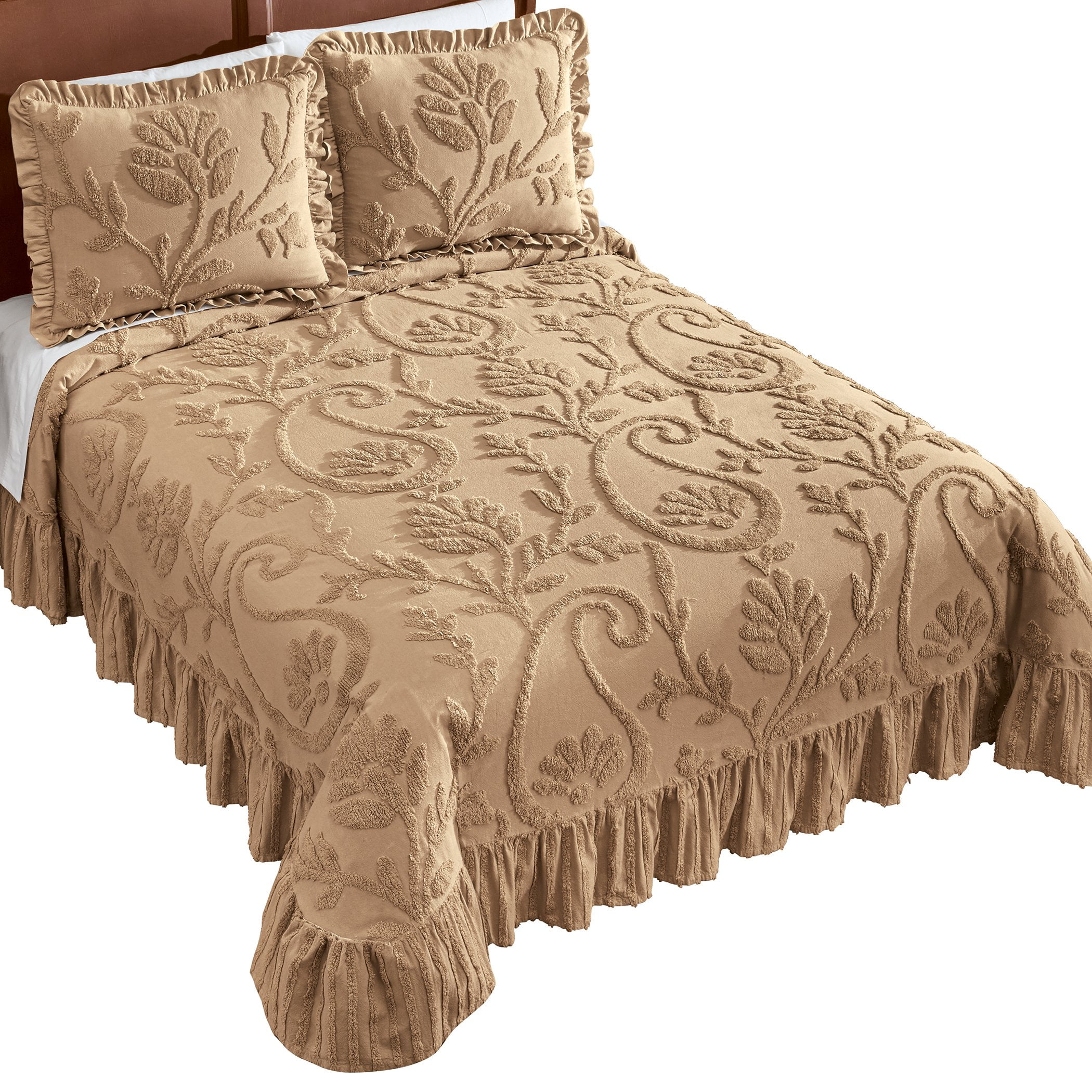 Dyeing & Batik Light pink and white Pink flower fabric Vintage Chenille