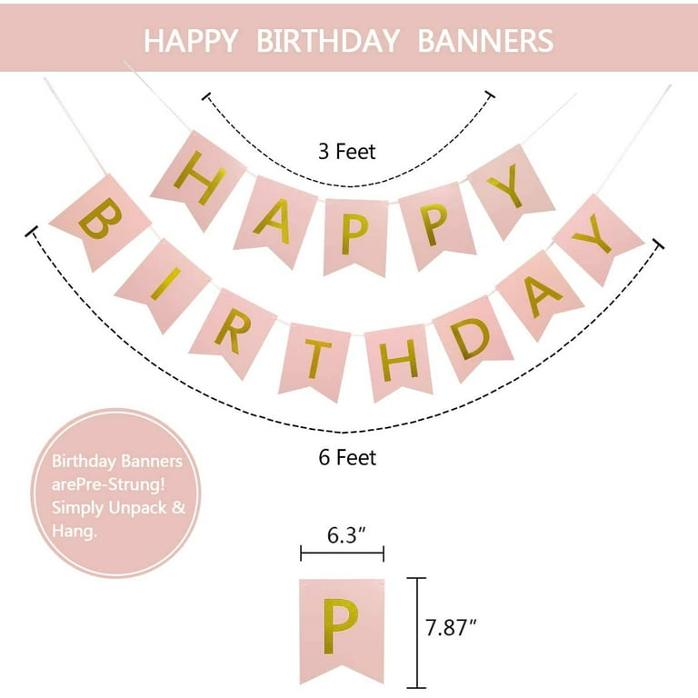 LITAUS Pastel Birthday Decorations - Pack of 20 | Happy Birthday Banner,  Tissue Paper, Swirls, Garland | Pastel Birthday | Pastel Rainbow Birthday