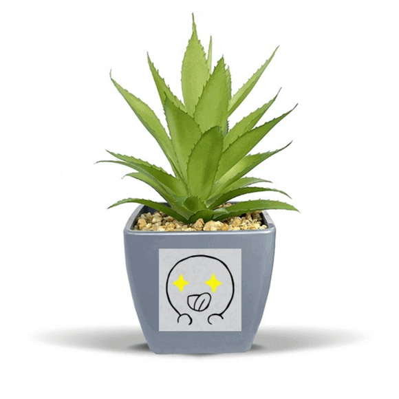 Eyes Send Forth Star Face Cartoon Fake Pineapple Flower Pot Vase Mini Decor