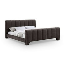 Meridian Furniture Camila Brown Chenille Fabric Queen Bed