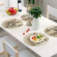 thumbnail image 6 of Ryvnso Butterfly on Skull Round Plate Mats Dining Table Placemat Set of 4 for Holiday Decoration, 6 of 7