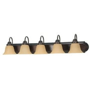 Nuvo Lighting 63124 - 5 Light (Twist and Lock Base) 36" Ballerina Mahogany Bronze with Champagne Glass Vanity Light Fixture (CFL Bulbs Included) (60-3124)